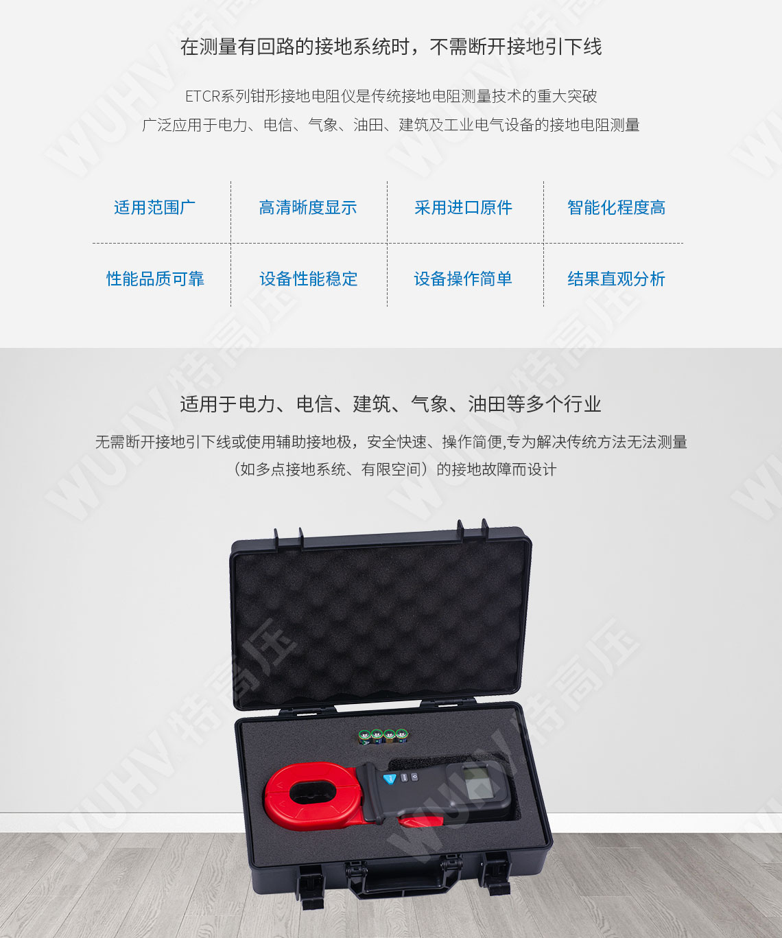 ETCR2000 鉗形接地電阻測(cè)試儀(圖2) 鉗形接地電阻測(cè)量?jī)x